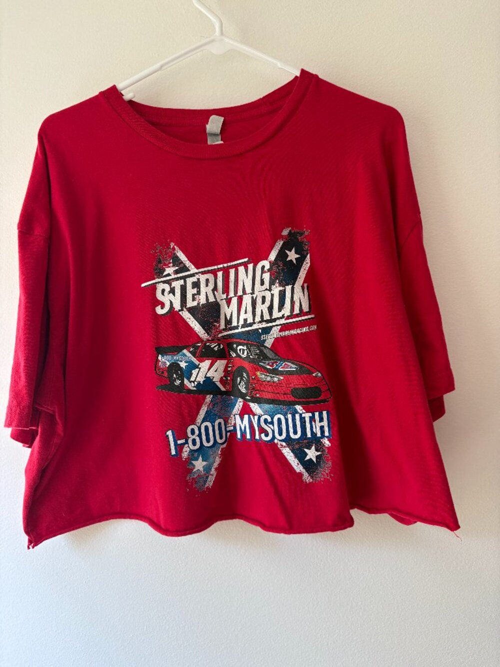Sterling Marlin 1-800-MYSOUTH Cropped Racing Graphic Tee